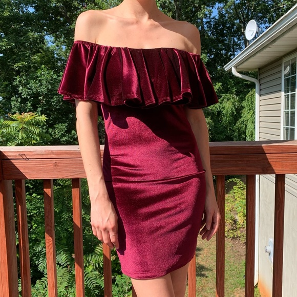 Dresses | Red Velvet Dress Off The 